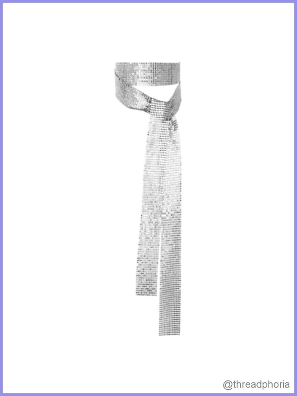 Sequin Necktie for Women Rhinestone Party Tie Slender Scarf Accessory